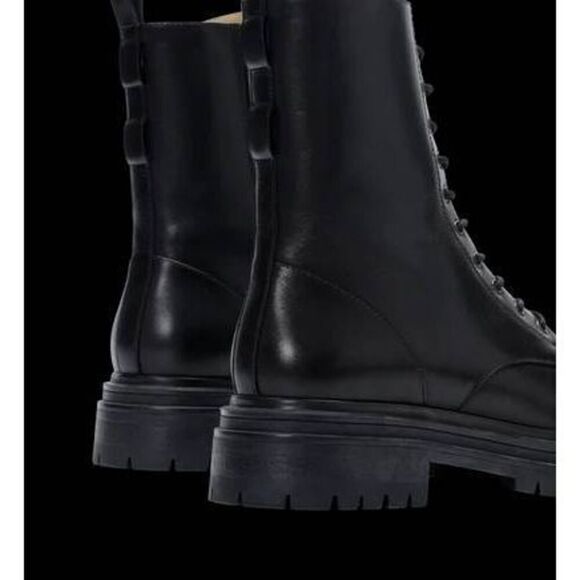 BARED FOOTWEAR PIPRA CHUNKY MOTO BOOTS BLACK LEATHER WOMENS EU 35 US 5 5.5 NEW - Picture 3 of 7